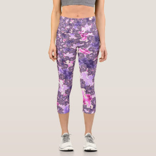Trippy Funky Boho Groovy Pastell-Spiral-Fraktal-Ku Capri Leggings