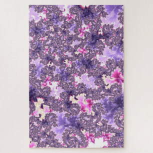 Trippy Funky Boho Pastel Spiral Fraktal Art Puzzle