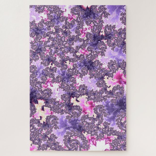 Trippy Funky Boho Pastel Spiral Fraktal Art Puzzle (Vertikal)