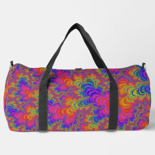 Trippy Funky Bold Abstraktes Rainbow-Fraktal Duffle Bag