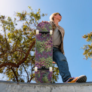 Trippy Funky Groovy Digitale abstrakte Fraktal-Kun Skateboard