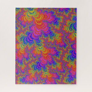 Trippy Funky Knallig Lebendig Regenbogen Abstrakt Puzzle