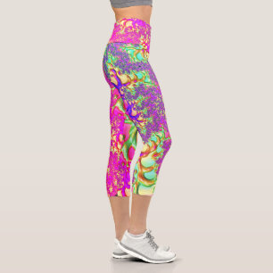 Trippy Funky Lebendige Neon Groovy Acid Trip Frakt Capri Leggings