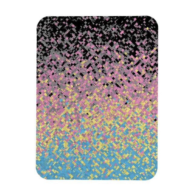 Trippy Funky pixated Polygender Prilag Magnet (Vertikal)