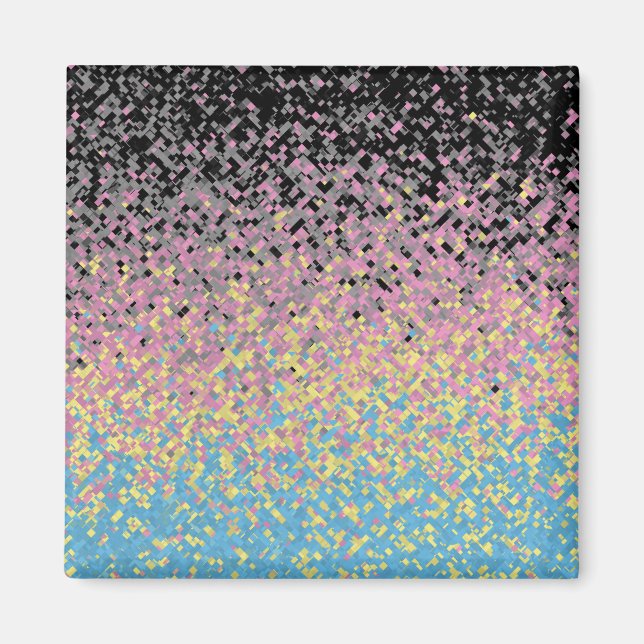 Trippy Funky pixated Polygender Prilag Magnet (Vorne)