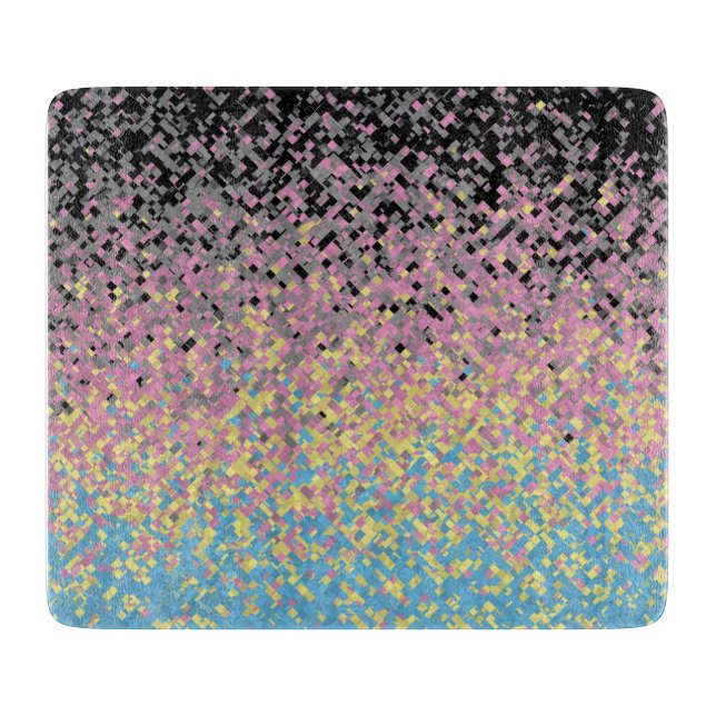 Trippy Funky pixated Polygender Prilag Schneidebrett (Vorderseite)