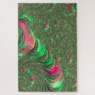 Trippy Funky Psychedelic Groovy Spiral Fraktal Art Puzzle