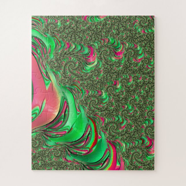 Trippy Funky Psychedelic Groovy Spiral Fraktal Art Puzzle (Vertikal)