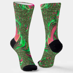 Trippy Funky psychedelische groovy Spiral-Fraktal- Socken