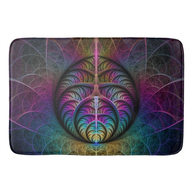 Trippy Gemustert Colorado Abstraktes Fraktal Kunst Badematte (Vorderseite)