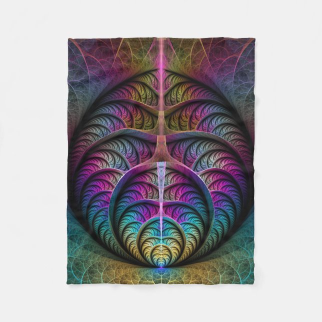 Trippy Gemustert Colorado Abstraktes Fraktal Kunst Fleecedecke (Vorderseite)