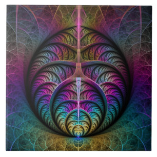 Trippy Gemustert Colorado Abstraktes Fraktal Kunst Fliese