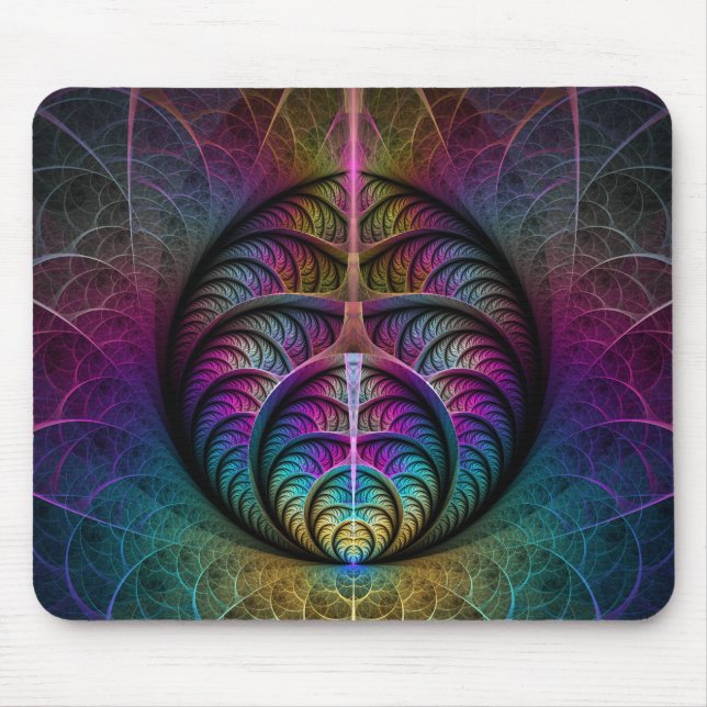 Trippy Gemustert Colorado Abstraktes Fraktal Kunst Mousepad (Vorne)