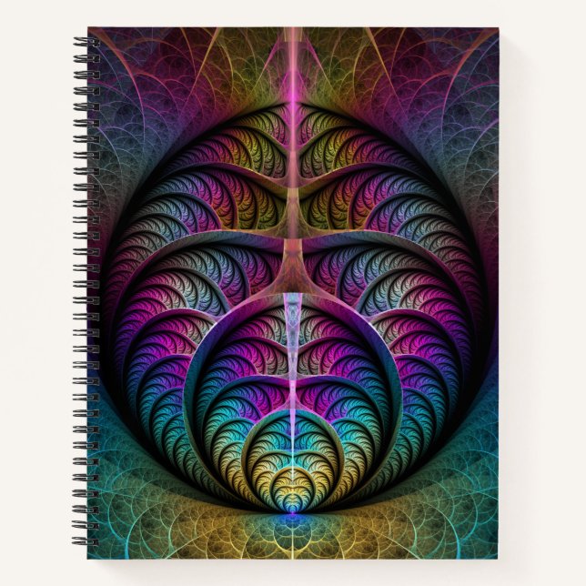 Trippy Gemustert Colorado Abstraktes Fraktal Kunst Notizbuch (Vorderseite)