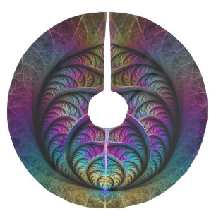 Trippy Gemustert Colorado Abstraktes Fraktal Kunst Polyester Weihnachtsbaumdecke