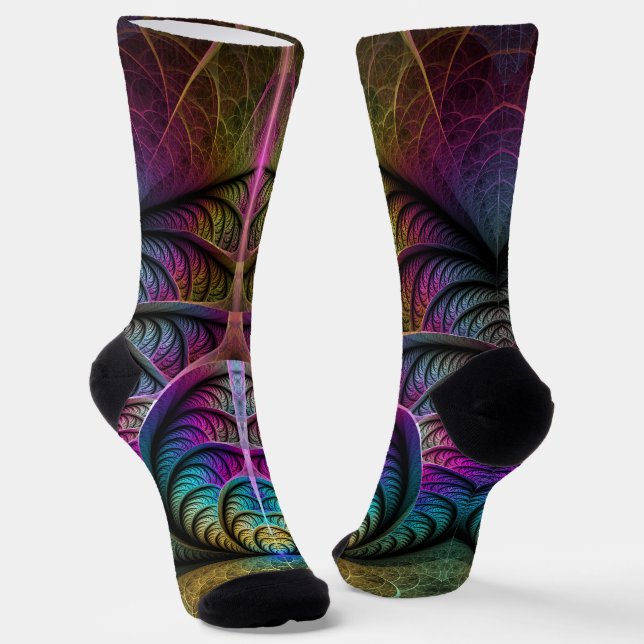 Trippy Gemustert Colorado Abstraktes Fraktal Kunst Socken (Gewinkelt)