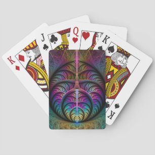 Trippy gemusterte bunte abstrakte Fraktal-Kunst Spielkarten