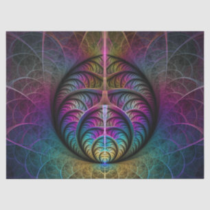 Trippy gemusterte bunte abstrakte Fraktalkunst Seidenpapier