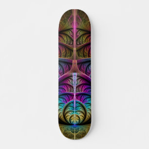 Trippy gemustertes farbenfrohes abstraktes Fraktal Skateboard