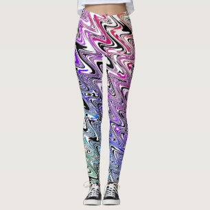 Trippy geschwungene Retro Groovy farbenfrohe Regen Leggings