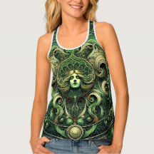 Trippy Green Face Tank Oben