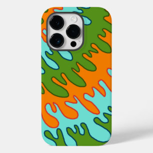 Trippy Green Orange Liquid Tropfen Streifen Y2K Mu Case-Mate iPhone 14 Pro Hülle