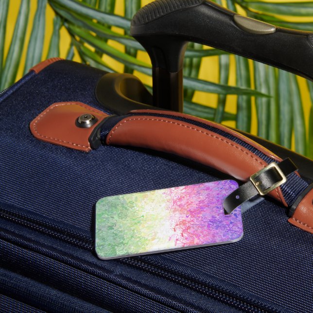 Trippy Groovy Boho Abstrakt Genderdoe Pride Flag Gepäckanhänger (Vorderseite Insitu 3)