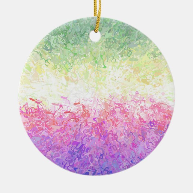 Trippy Groovy Boho Abstrakt Genderdoe Pride Flag Keramik Ornament (Vorne)