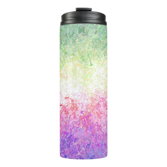Trippy Groovy Boho Abstrakt Genderdoe Pride Flag Thermosbecher (Vorderseite)
