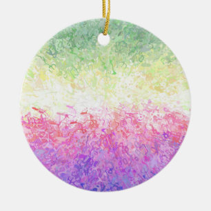Trippy Groovy Boho Abstrakte Genderdoe Pride-Flagg Keramik Ornament