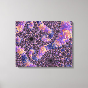 Trippy Groovy Boho Farbige Juwel-Ton-Fraktal-Kunst Leinwanddruck