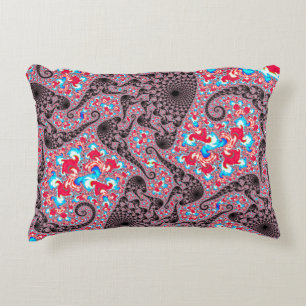 Trippy Groovy Boho Hippie Spiraling Fraktal Kunst Dekokissen