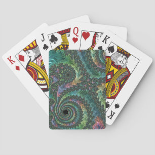 Trippy Groovy Colorful Jewel Tone Fraktal Art Spielkarten