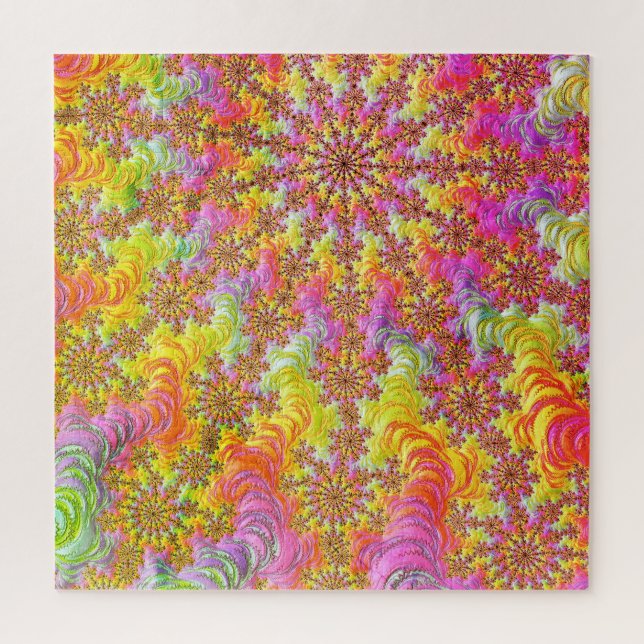Trippy Groovy Funky Psychedelic Fraktal Burst Puzzle (Vertikal)