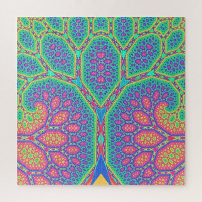 Trippy Groovy Mathematical Geometric Fraktal Tree Puzzle (Vertikal)