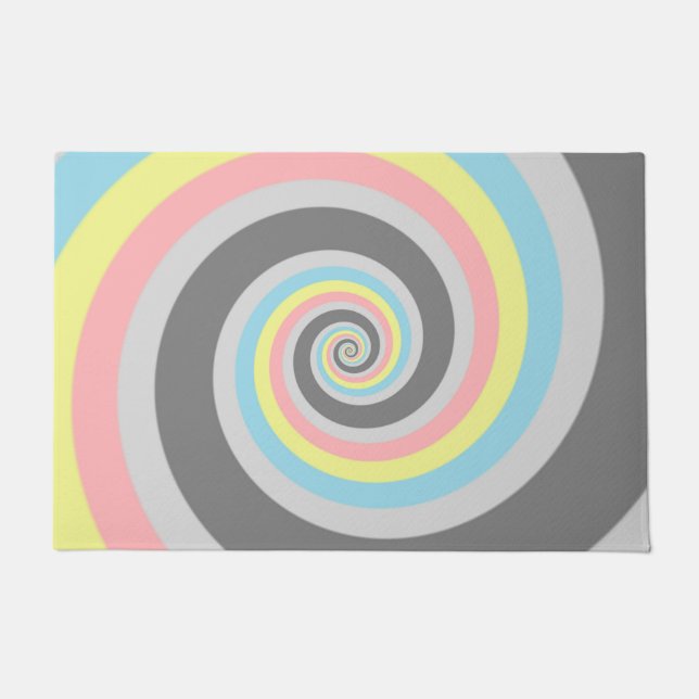 Trippy Groovy Spiral Abstrakt Demiflux Pride Flag Fußmatte (Vorderseite)