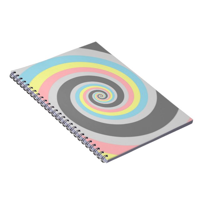 Trippy Groovy Spiral Abstrakt Demiflux Pride Flag Notizblock (Rechte Seite)