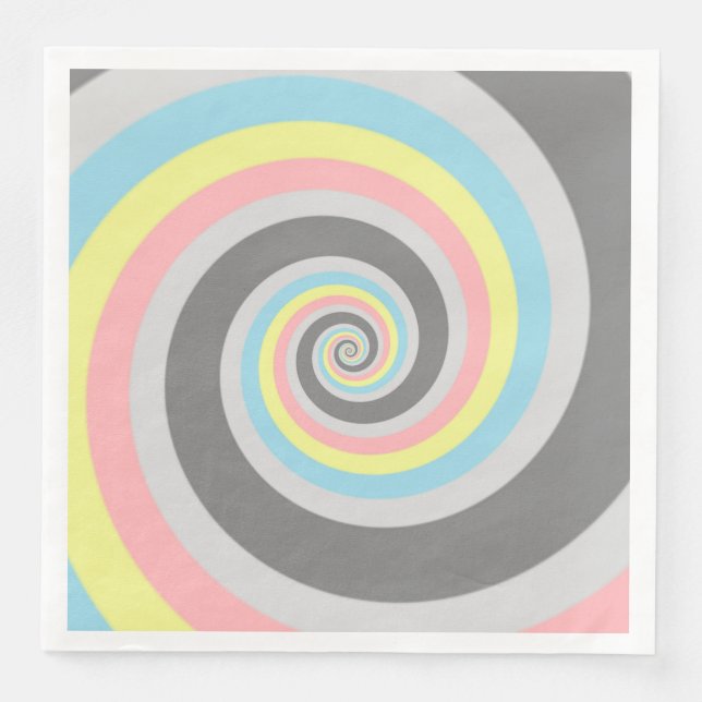Trippy Groovy Spiral Abstrakt Demiflux Pride Flag Serviette (Vorderseite)