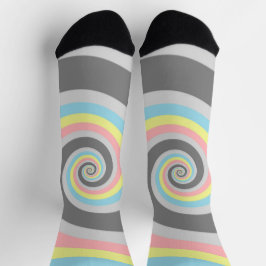 Trippy Groovy Spiral Abstrakt Demiflux Pride Flag Socken