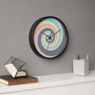 Trippy Groovy Spiral Abstrakt Demiflux Pride Flag Uhr