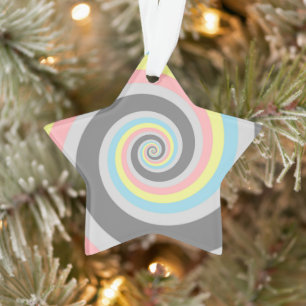 Trippy Groovy Spiral Abstraktes Demiflux-Stolz-Fla Ornament