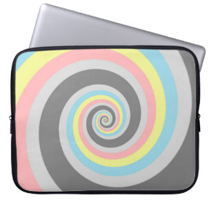 Trippy Groovy Spiral Abstraktes Demiflux-Stolzflag Laptopschutzhülle