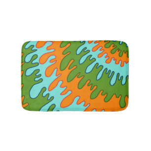Trippy Grün Orange Flüssig-Tropf-Streifen Y2K Must Badematte