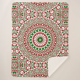 Trippy Hippie Groovy Boho Funky Christmas Mandala Sherpadecke