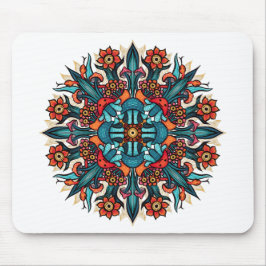 Trippy hippie psychedelic groovy mushroom mandala mousepad