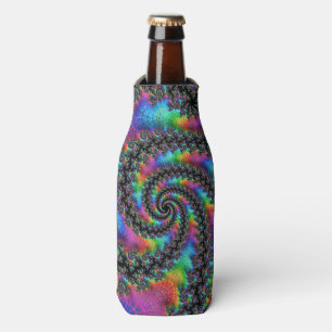 Trippy Hippie Psychedelic Rainbow Spiral Fraktal Flaschenkühler