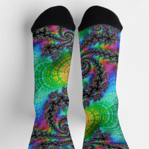 Trippy Hippie psychedelische Regenbogen-Spiral-Fra Socken