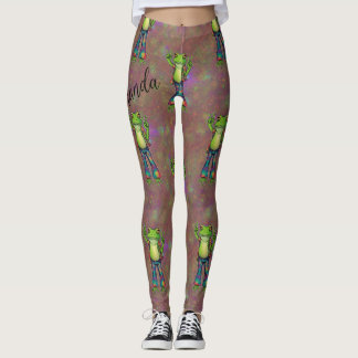 Trippy Hippie psychedelischer Frosch Frieden Retro Leggings