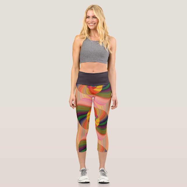 Trippy Hippy Capri Leggings (Vorderseite)