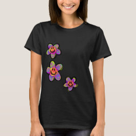 Trippy Hippy Happy Smile Daisy Blume T-Shirt